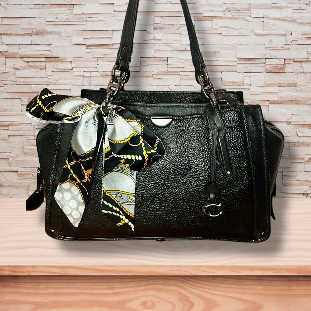 Coach Dreamer Black Leather Handbag W Scarf LIKE NEW